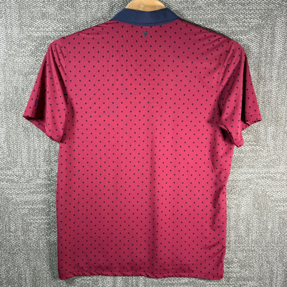 Greyson AOP Skull Print Performance Golf Polo Shirt Men XL Red Navy Athletic Top - Picture 4 of 9